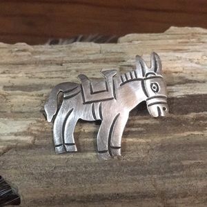 Sterling Burro Pin